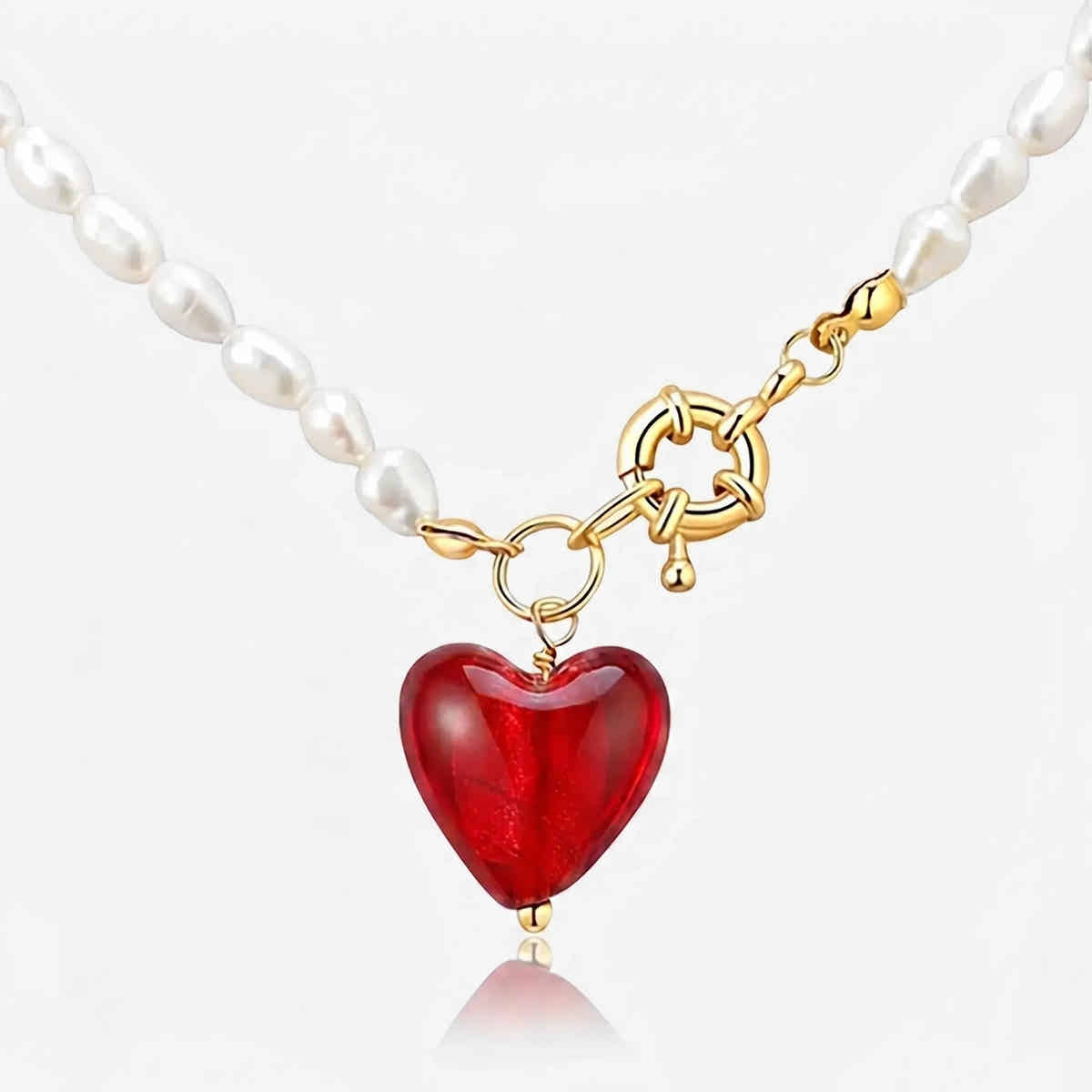 Sweetheart Pearl Charm Necklace - Voisson