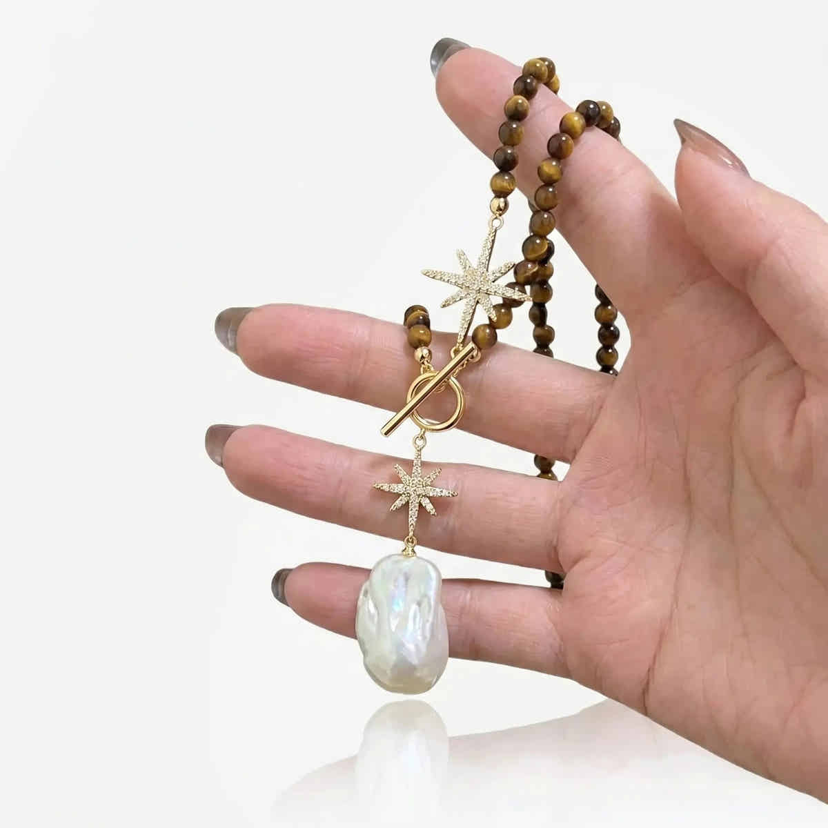 Tiger Pearl Star Necklace - Voisson