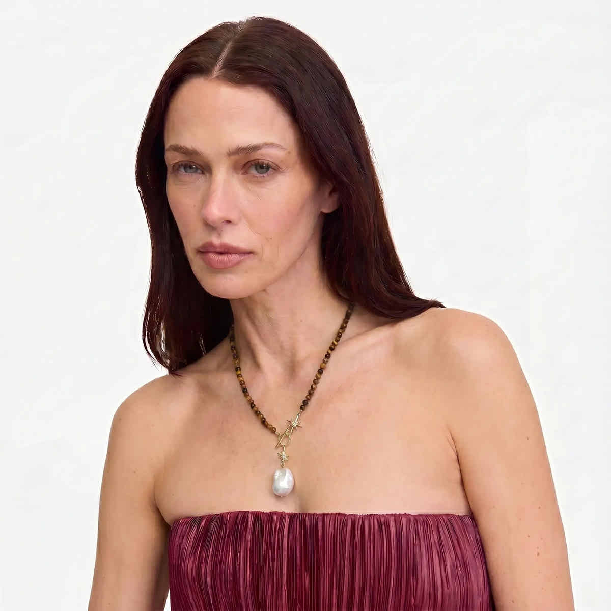 Tiger Pearl Star Necklace - Voisson