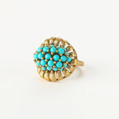 Turquoise Bloom Vintage Ring - Voisson
