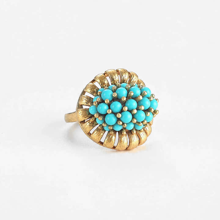 Turquoise Bloom Vintage Ring - Voisson