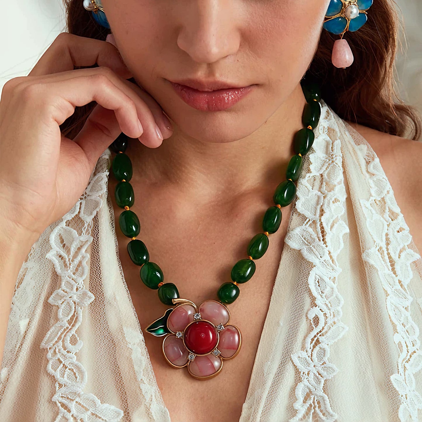 Verdant Bloom Vintage Necklace - Voisson