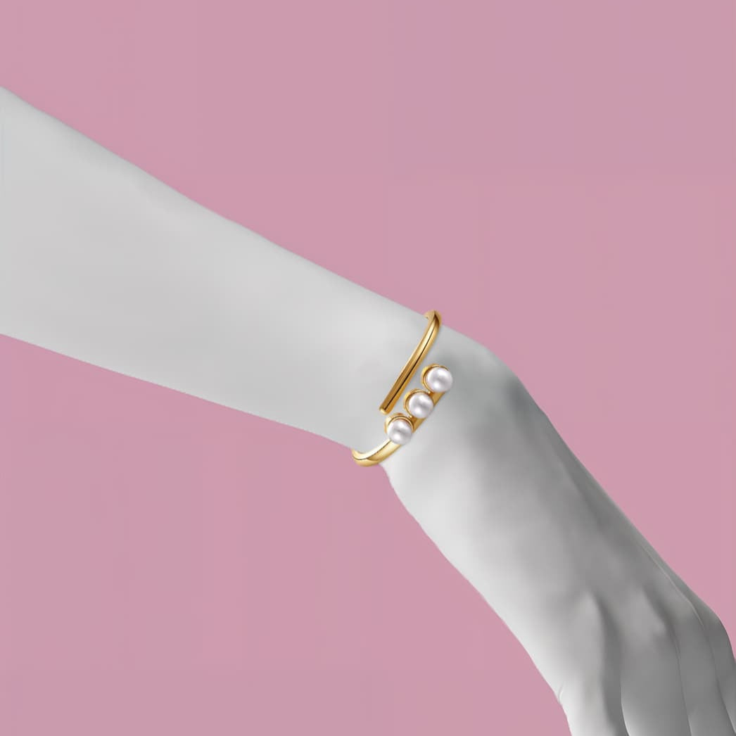 WhisperWing Baroque Pearl Cuff Bracelet - Voisson