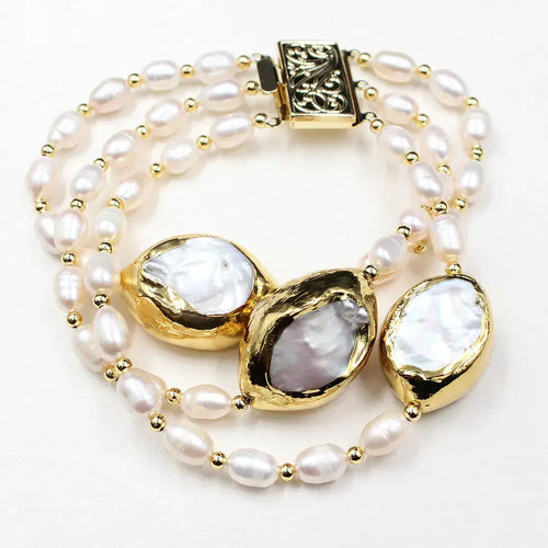 FluxFlicker Multi Link Pearl Bracelet