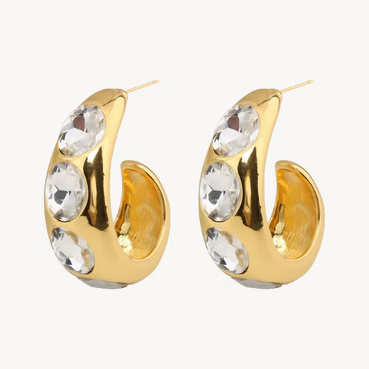 Wilderness Waves Vintage Crystal Earrings - Voisson