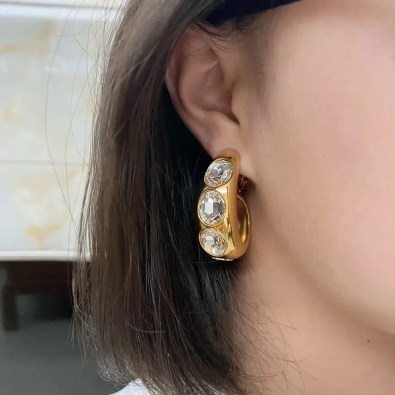 Wilderness Waves Vintage Crystal Earrings - Voisson