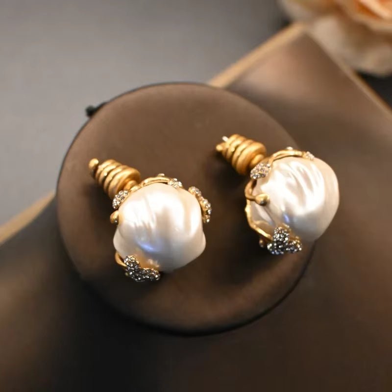 Wildflower Pearl Crown Earrings - Voisson