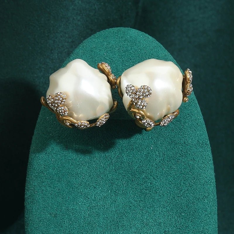 Wildflower Pearl Crown Earrings - Voisson