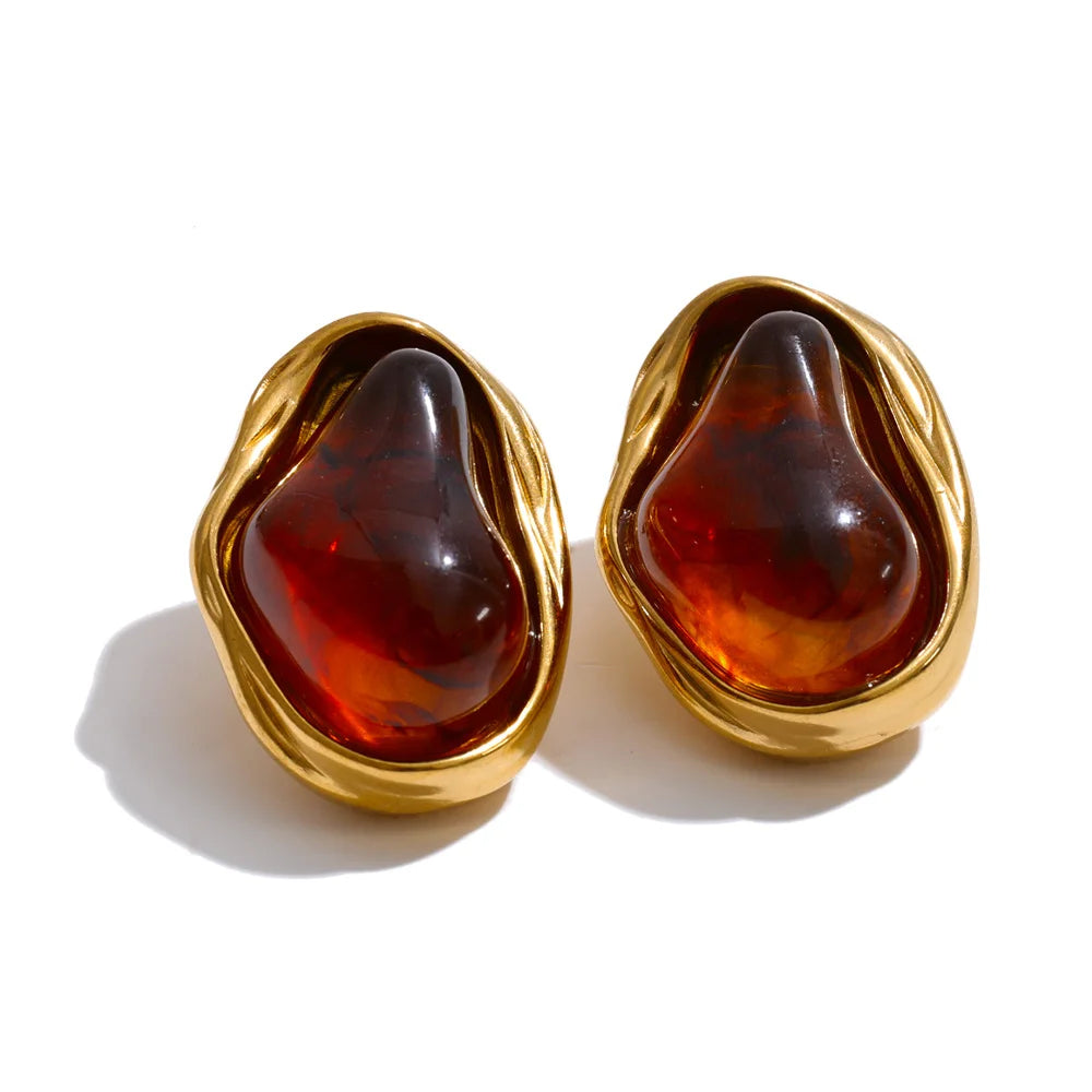 Opaline Resin Stud Earrings
