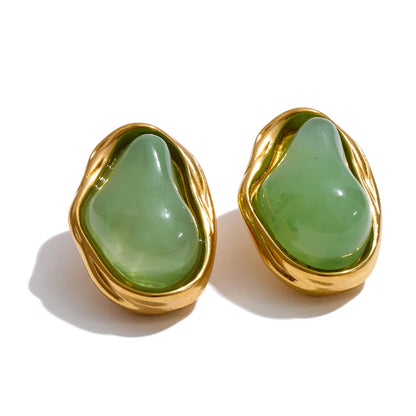 Opaline Resin Stud Earrings