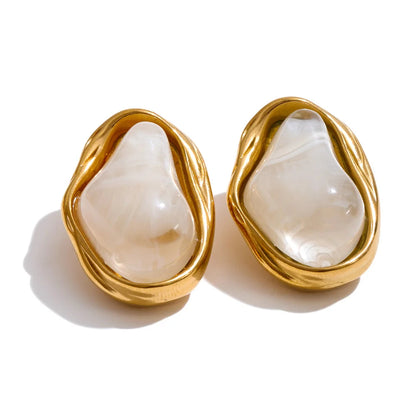 Opaline Resin Stud Earrings