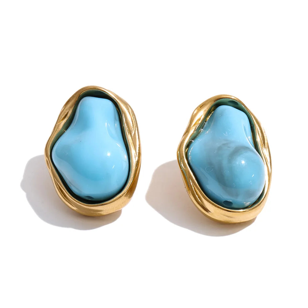 Opaline Resin Stud Earrings