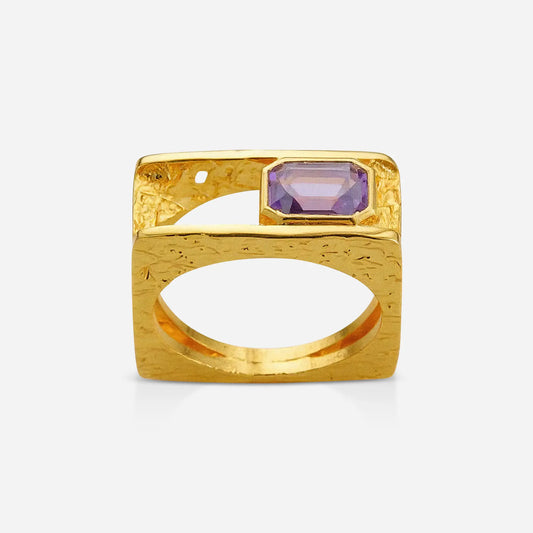 GeoMuse Amethyst Ring