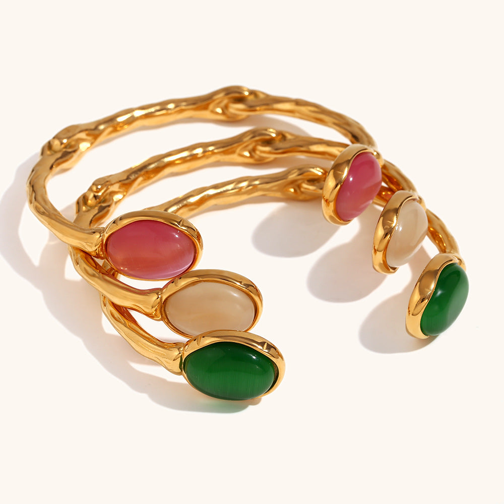 Gemstone Vine Cuff Bracelet