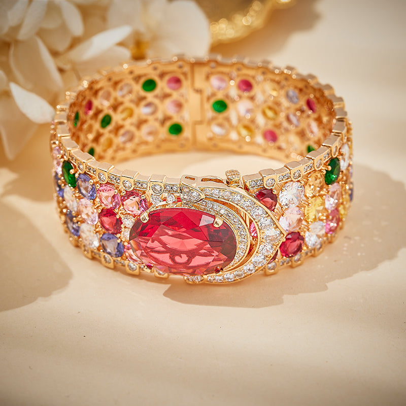 Ruby Garden Cuff Bracelet