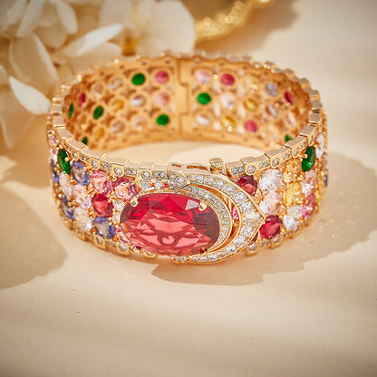 Ruby Garden Cuff Bracelet