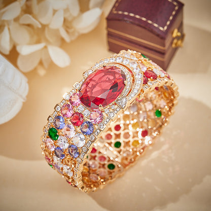 Ruby Garden Cuff Bracelet