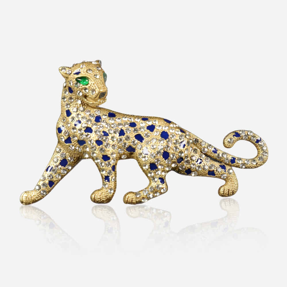 Jeweled Panther Broche