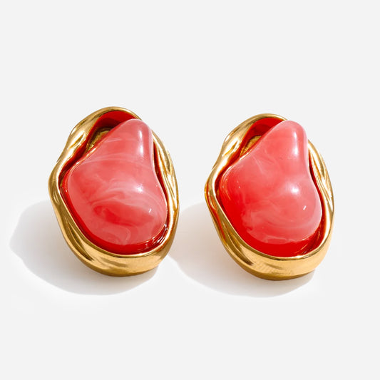 Opaline Resin Stud Earrings