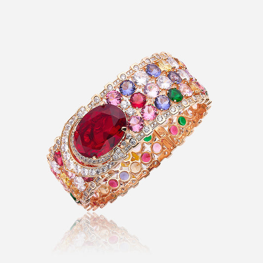 Ruby Garden Cuff Bracelet
