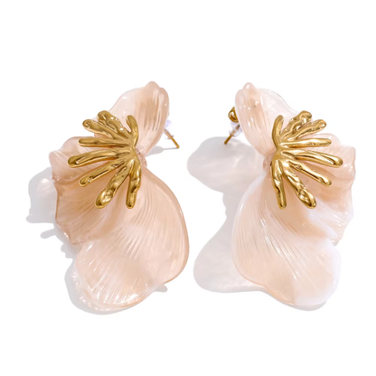 Golden Hibiscus Earrings