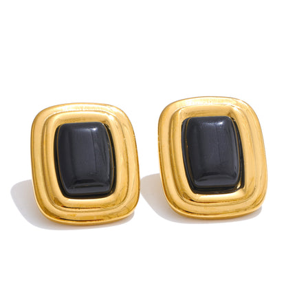Gem Frame Stud Earrings
