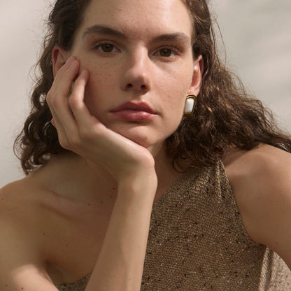 Gem Frame Stud Earrings
