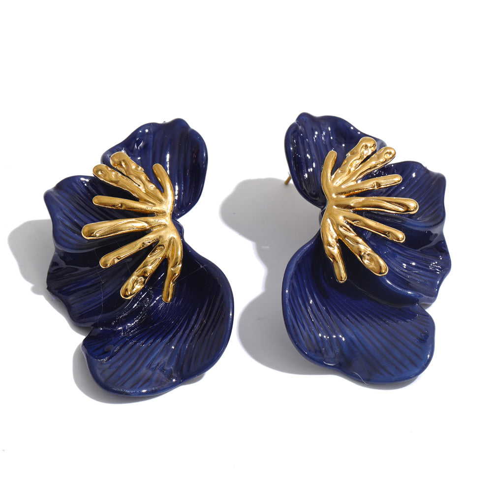 Golden Hibiscus Earrings