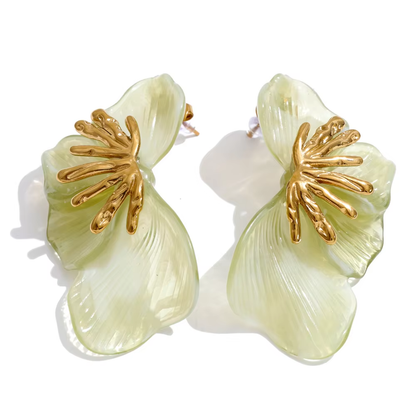 Golden Hibiscus Earrings