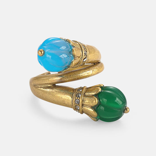 Twin Orbs Vintage Ring