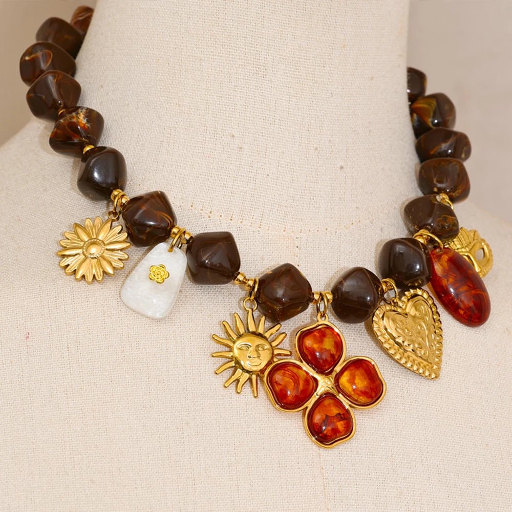 Amber Charm Necklace - Voisson