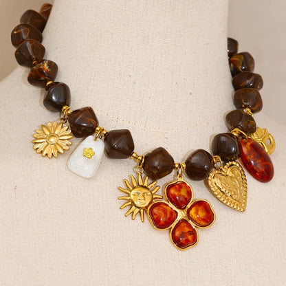 Amber Charm Necklace - Voisson