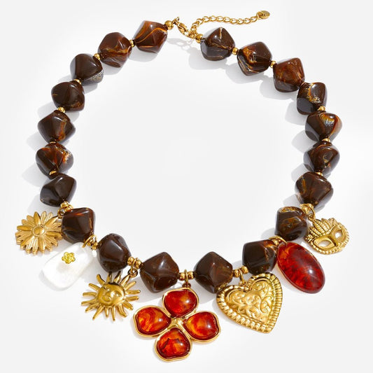 Amber Charm Necklace - Voisson