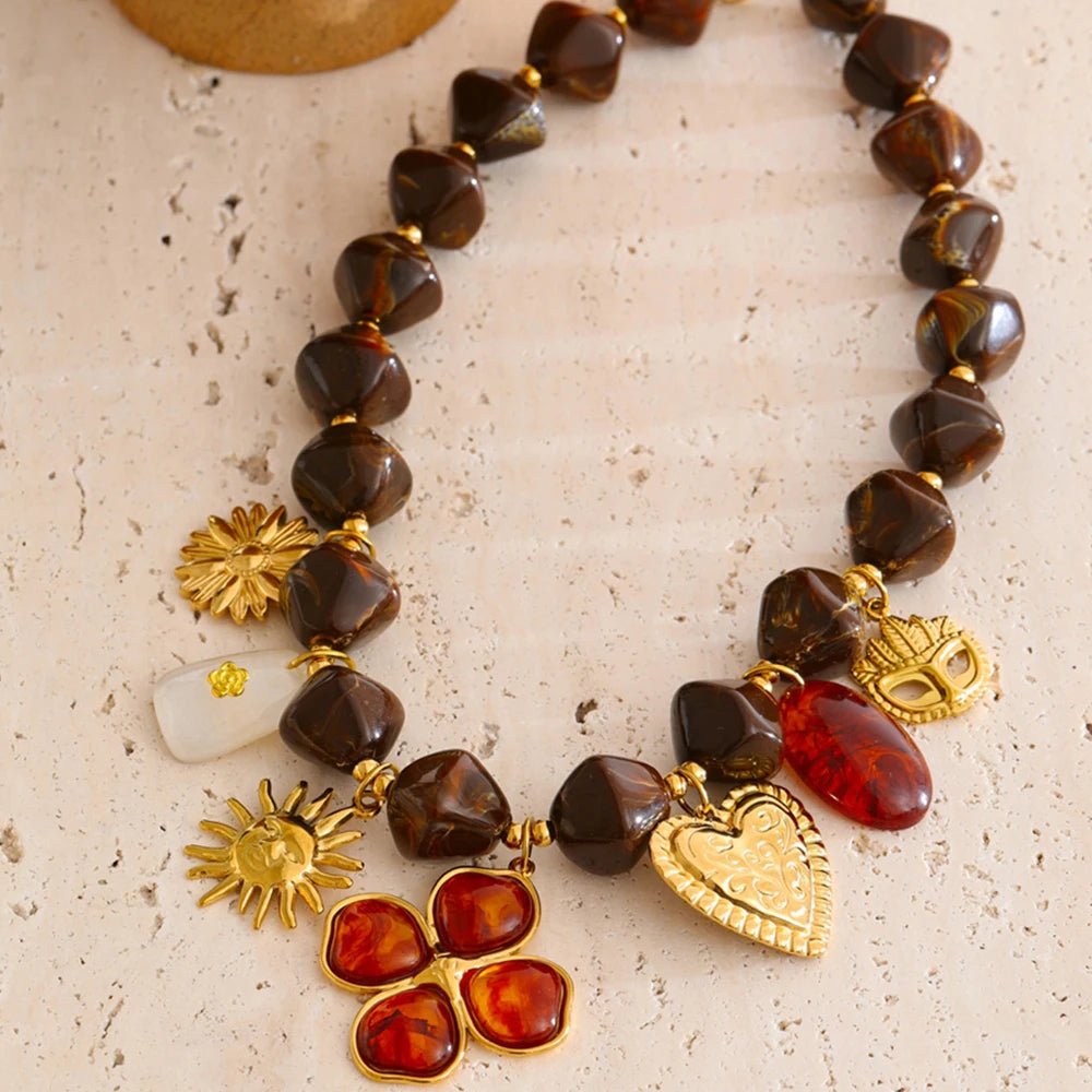 Amber Charm Necklace - Voisson