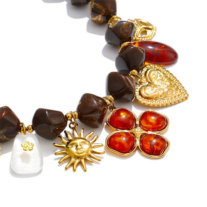 Amber Charm Necklace - Voisson