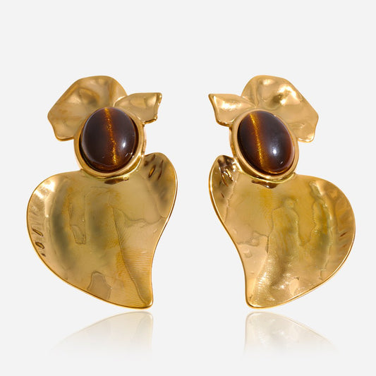 Amber Leaf Statement Earrings - Voisson