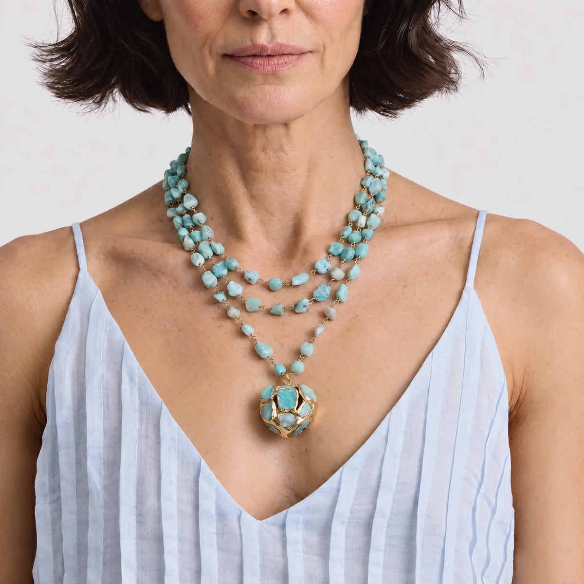 Aqua Aurora Pendant Necklace - Voisson