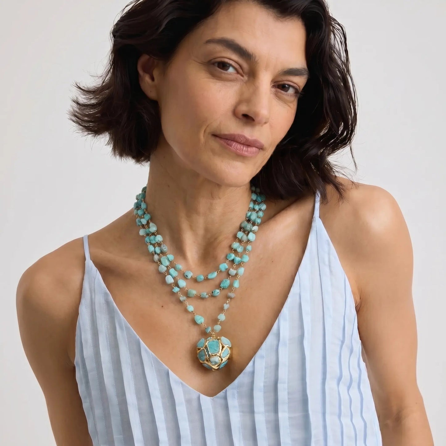Aqua Aurora Pendant Necklace - Voisson