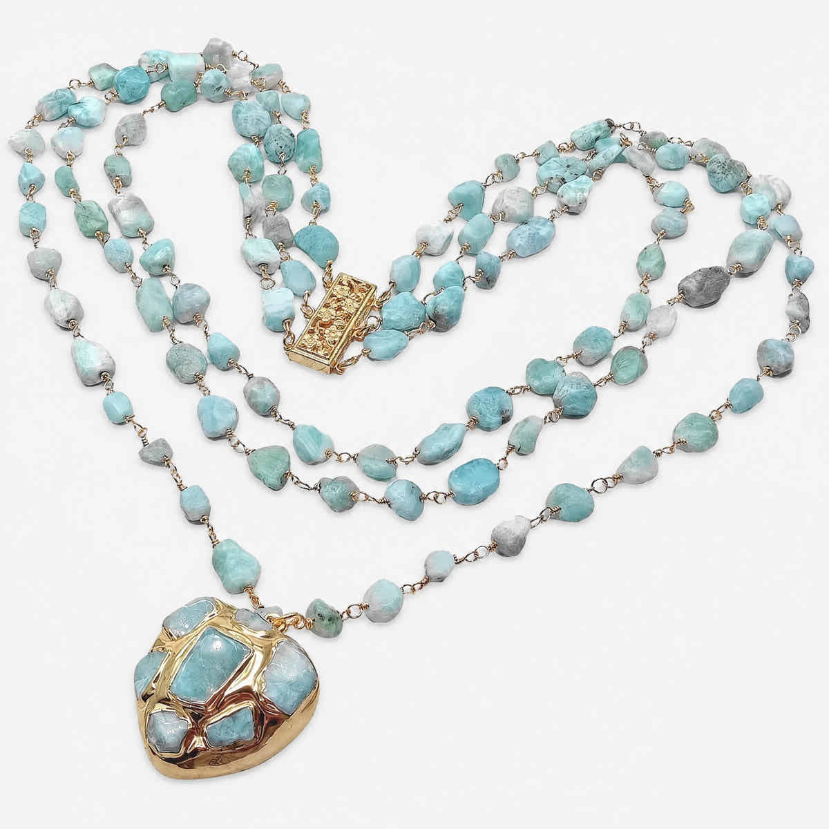 Aqua Aurora Pendant Necklace - Voisson