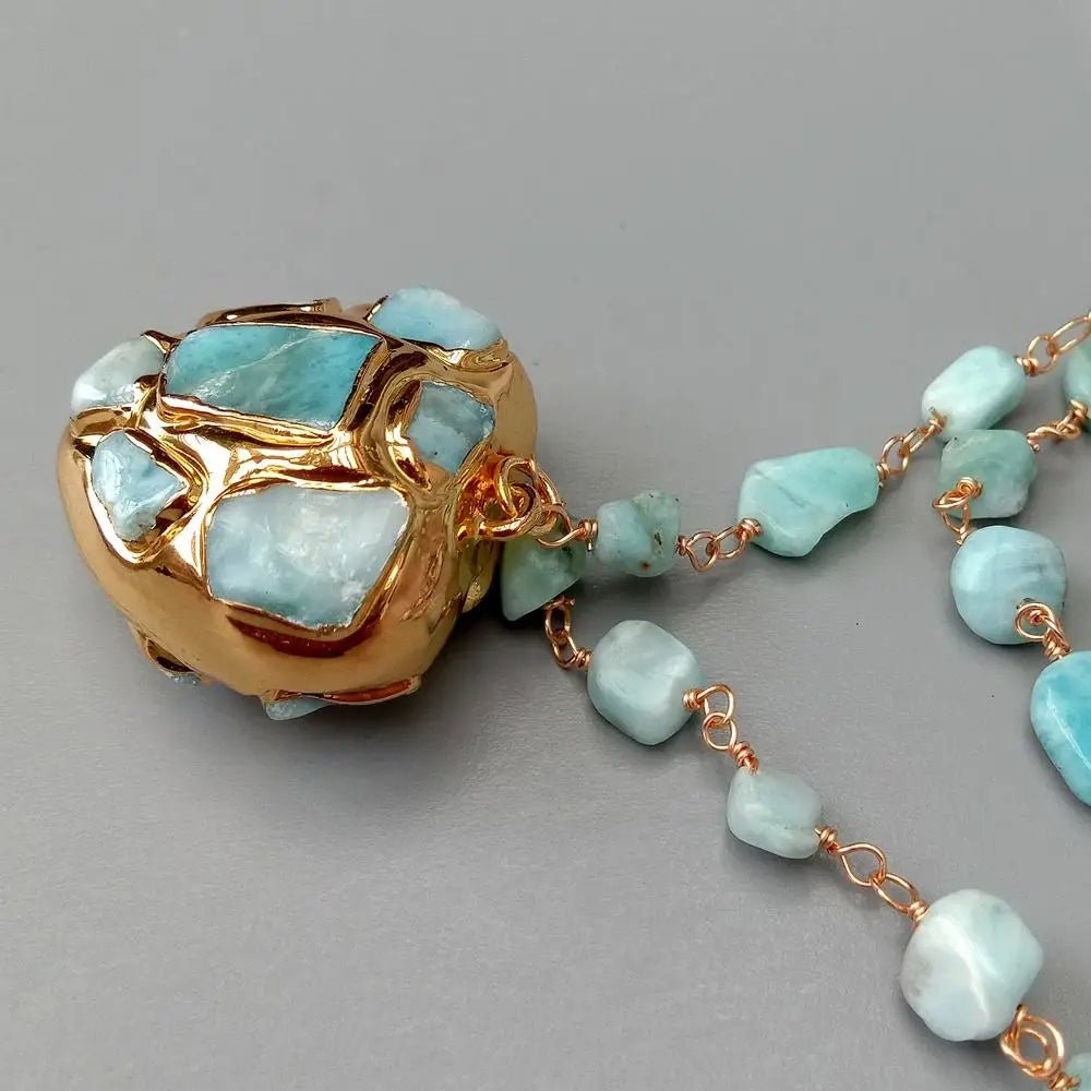 Aqua Aurora Pendant Necklace - Voisson