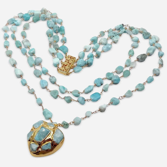 Aqua Aurora Pendant Necklace - Voisson