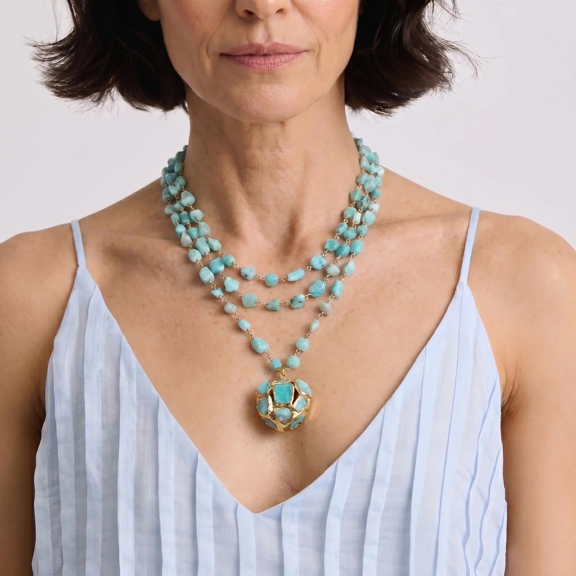 Aqua Aurora Pendant Necklace - Voisson