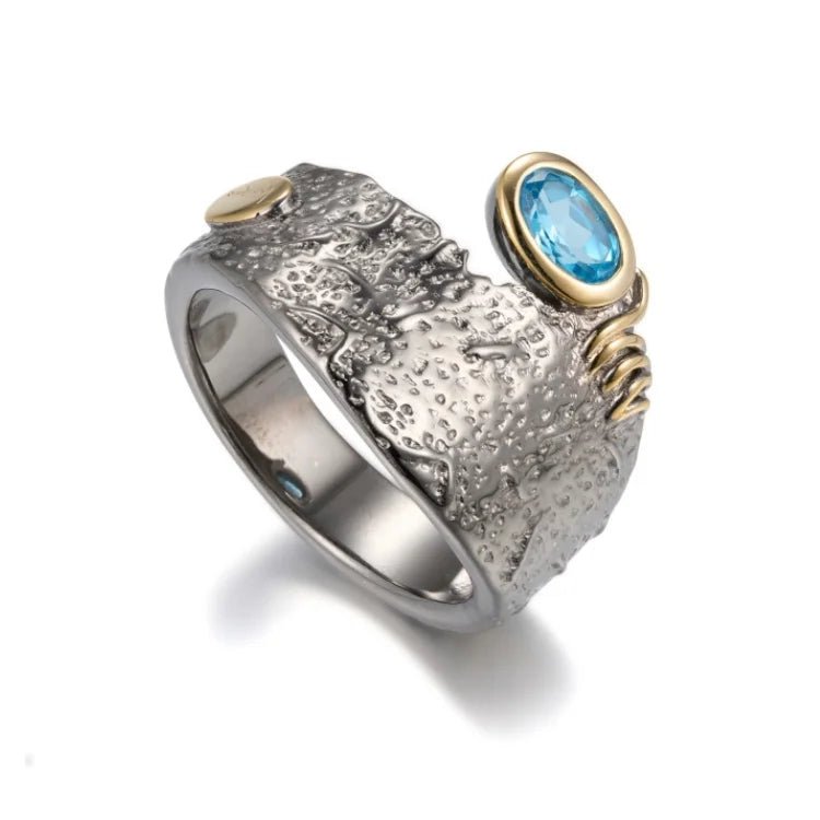 Aqua Relic 925 Silver Ring - Voisson