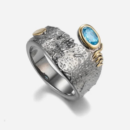 Aqua Relic 925 Silver Ring - Voisson