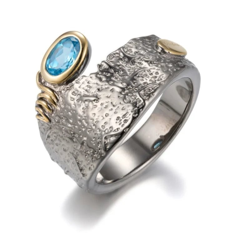 Aqua Relic 925 Silver Ring - Voisson