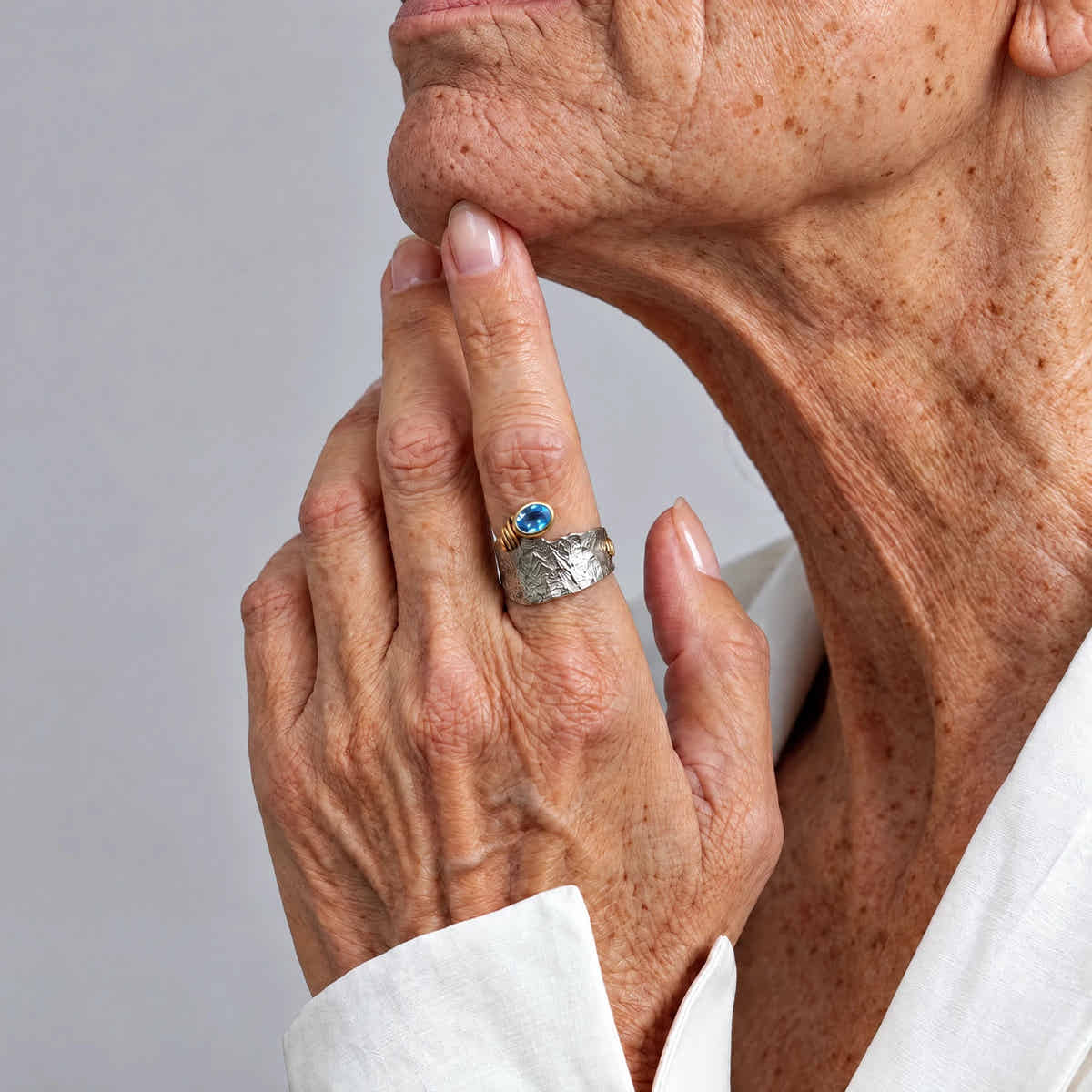 Aqua Relic 925 Silver Ring - Voisson