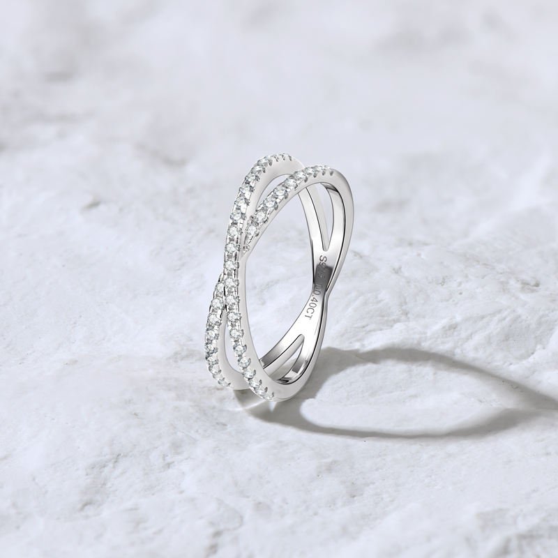 Asterin Moissanite S925 Sterling Silver Eternity Ring - Voisson