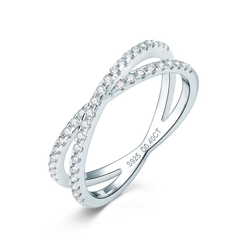 Asterin Moissanite S925 Sterling Silver Eternity Ring - Voisson