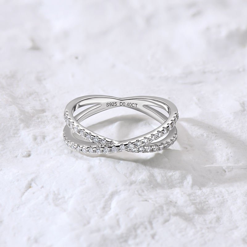 Asterin Moissanite S925 Sterling Silver Eternity Ring - Voisson