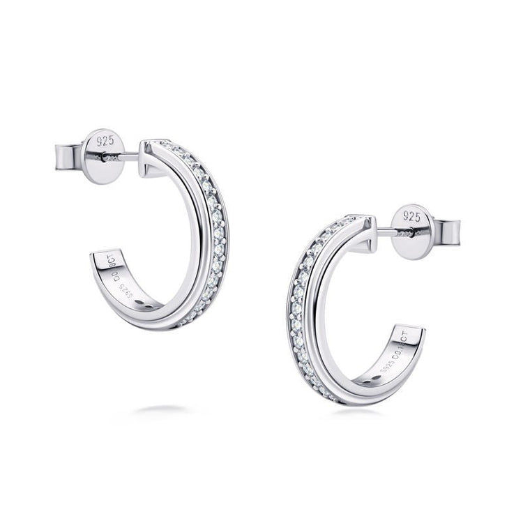 Aurelia 925 Sterling Silver Moissanite Hook Earrings - Voisson